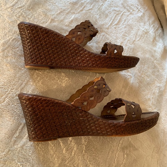 A Giannetti brown leather wedges - Picture 3 of 5